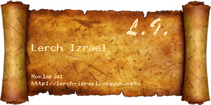 Lerch Izrael névjegykártya